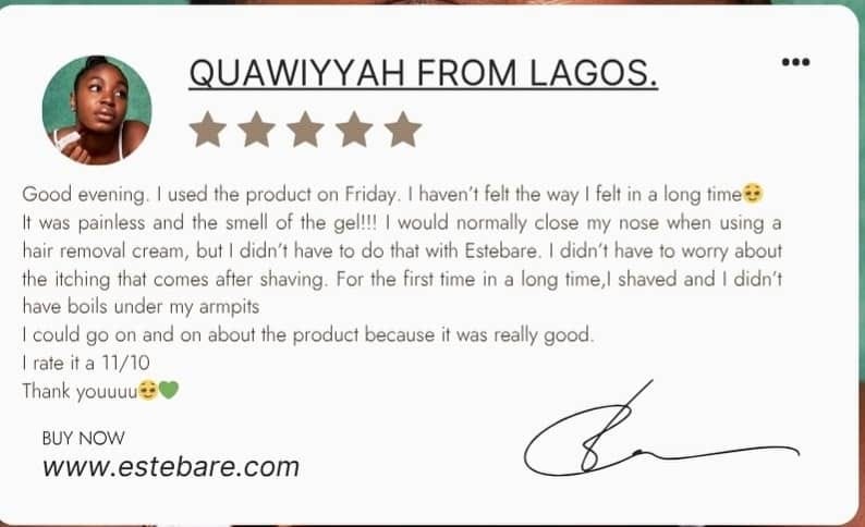 A review of the EsteBare Hair Removal Products and Aftercare Gel