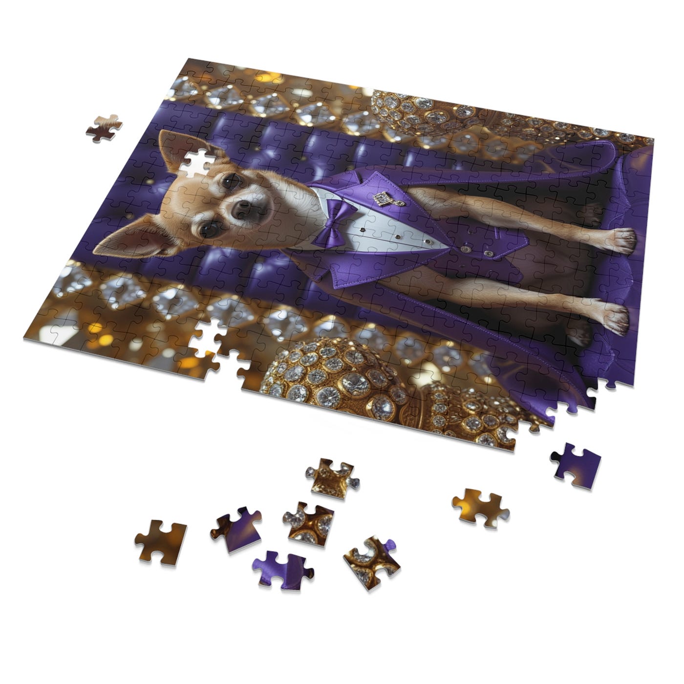 “Custom Luxury Dog Puzzle — Regal Pup in Gemstone Room (Help Me Score My First Sale!)”