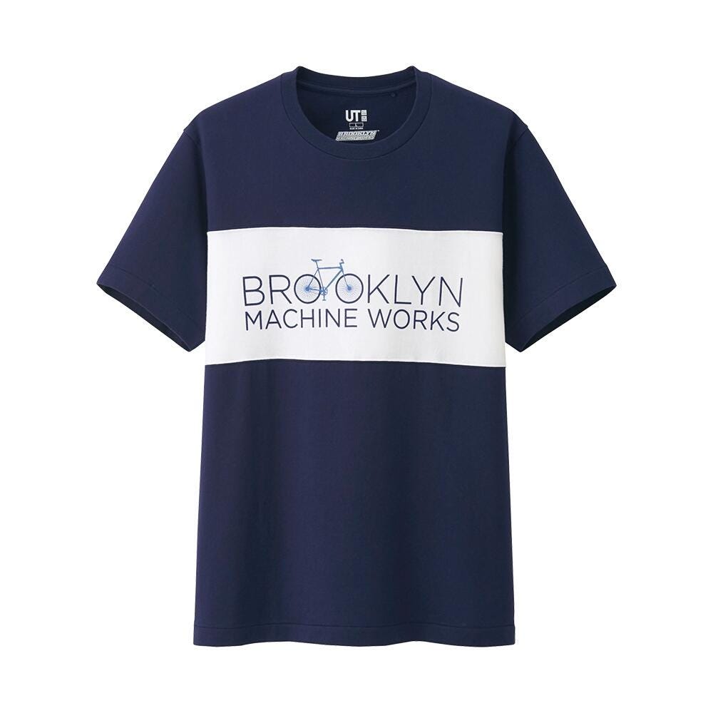 T-shirt Uniqlo X BROOKLYN MACHINE WORKS Manches 3/4 - Taille L, Ivoire, édition Limitée