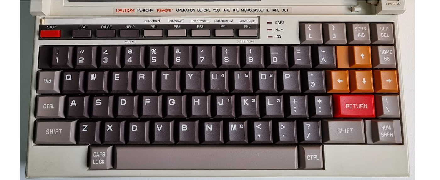 Epson PX8 Laptop with a CP/M OS and a Tape drive — when Laptops