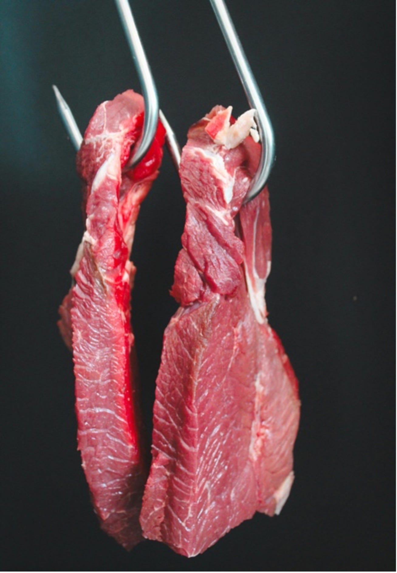 날고기 붉은색 매달려 있음