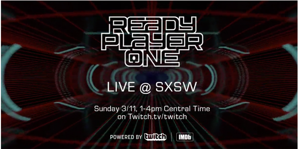 IMDb - Tune in to #ReadyPlayerOne LIVE at SXSW powered by Twitch and IMDb.  The action starts Sunday, March 11 at 2pm ET/11am PT. 👉 imdb.to/ ReadyPlayerOne