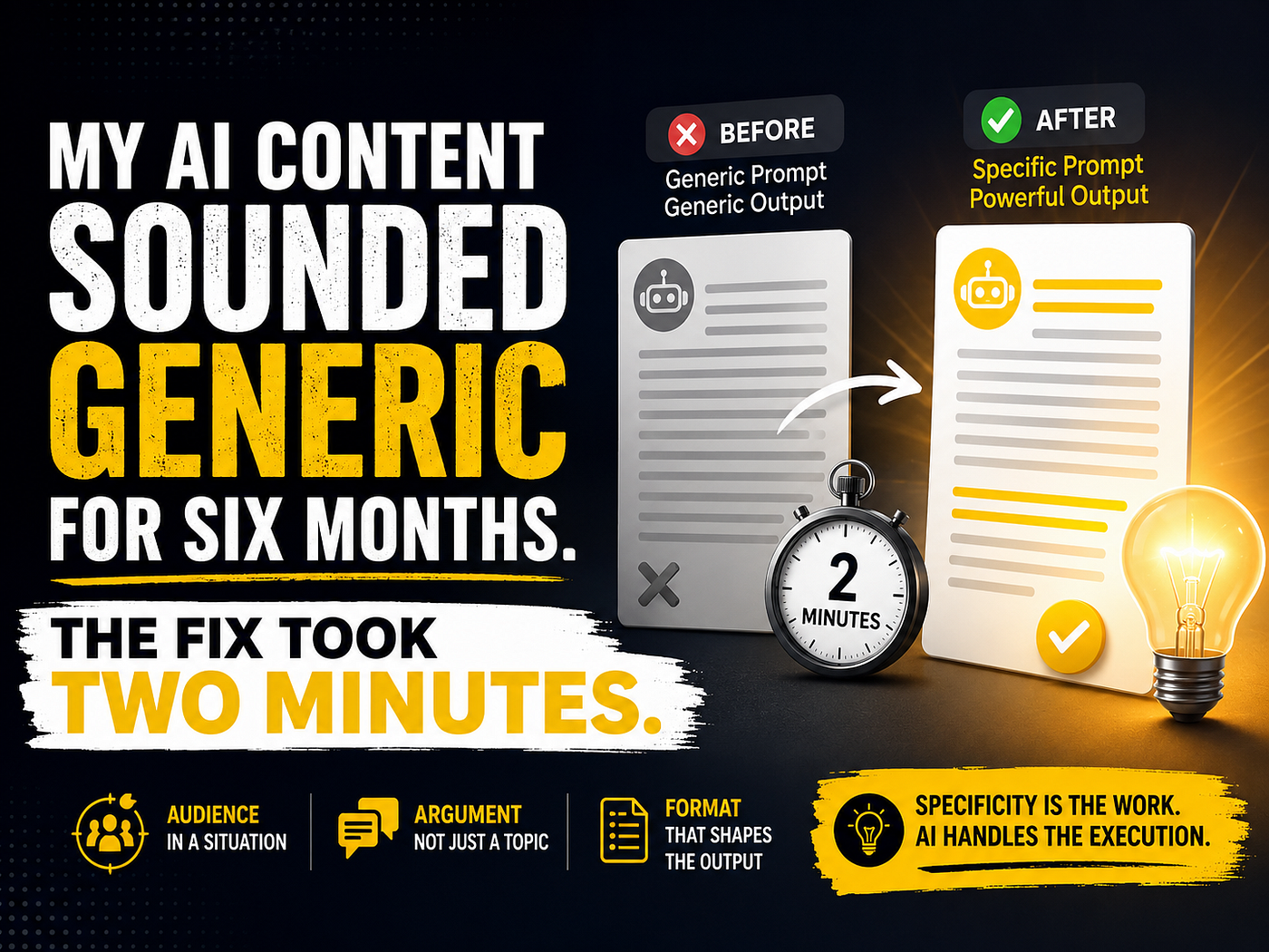 My AI Content Sounded Generic for Six Months. The Fix Took Two Minutes.
