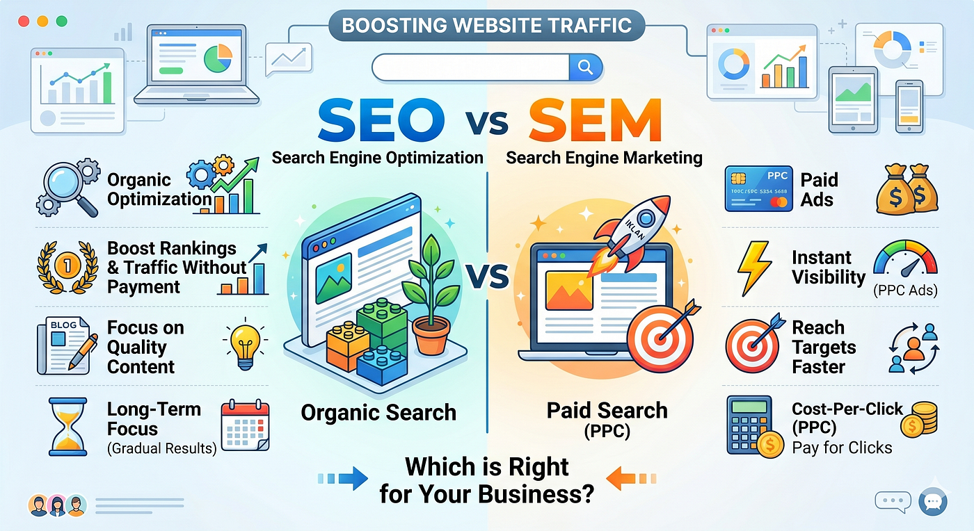 The Difference Between SEO and SEM & Their Business Function