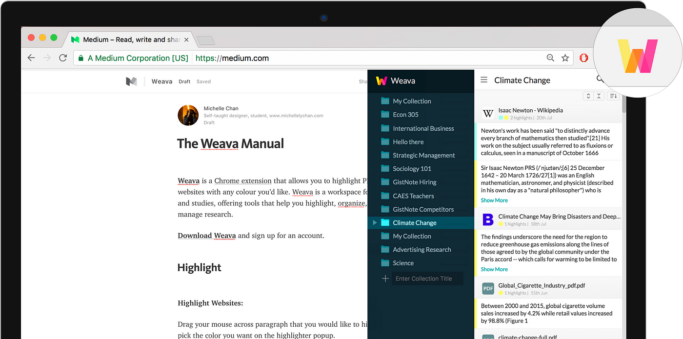 The Weava Manual. Weava is a Chrome extension that allows… | by Michelle  Chan | Weava | Medium