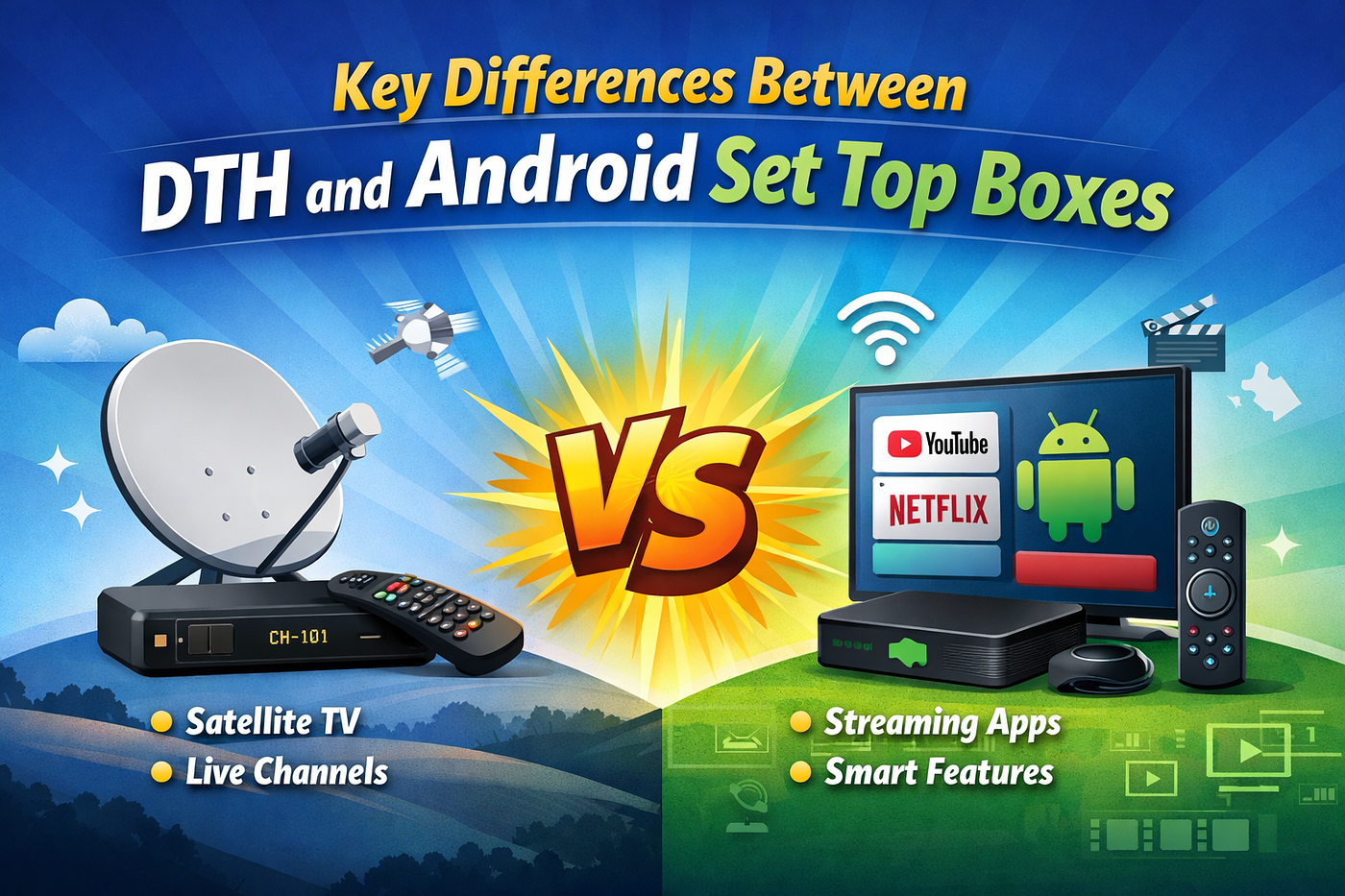 Key Things That Make DTH and Android Set Top Boxes Different