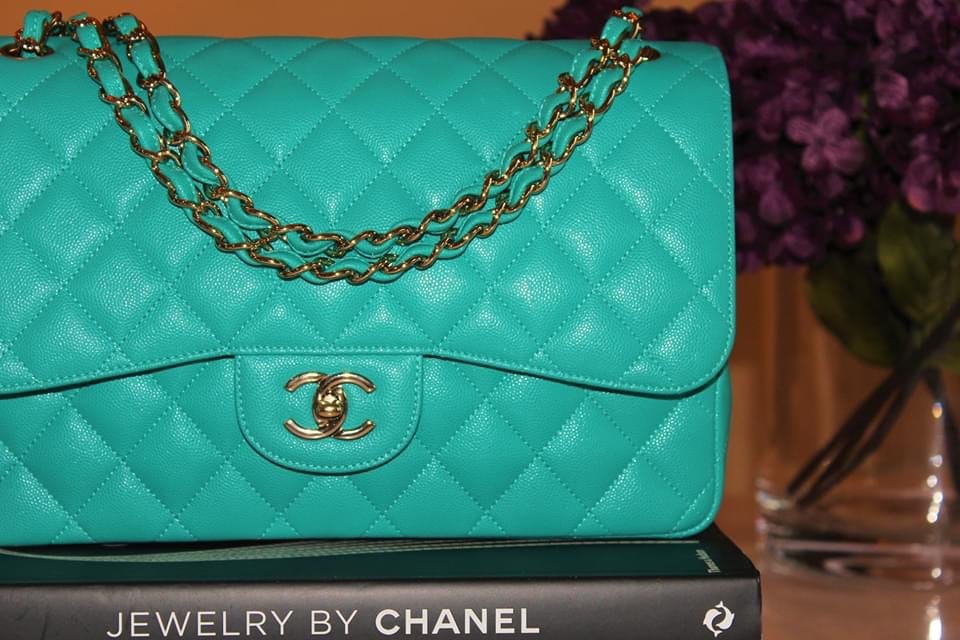 CHANEL Medium Business Affinity Flap Bag in Turquoise Caviar