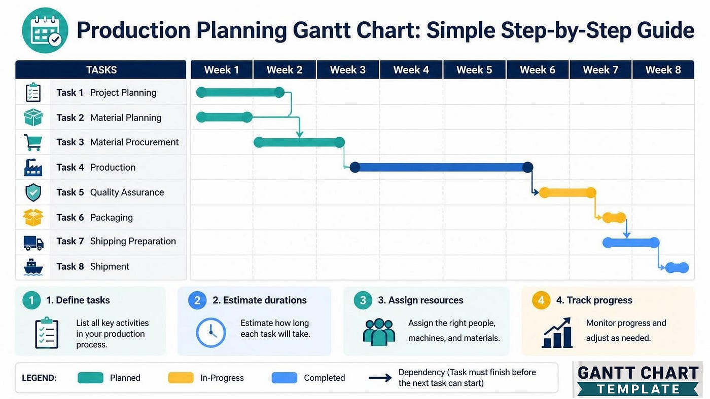 Production Planning Gantt Chart Simple Step-by-Step Guide