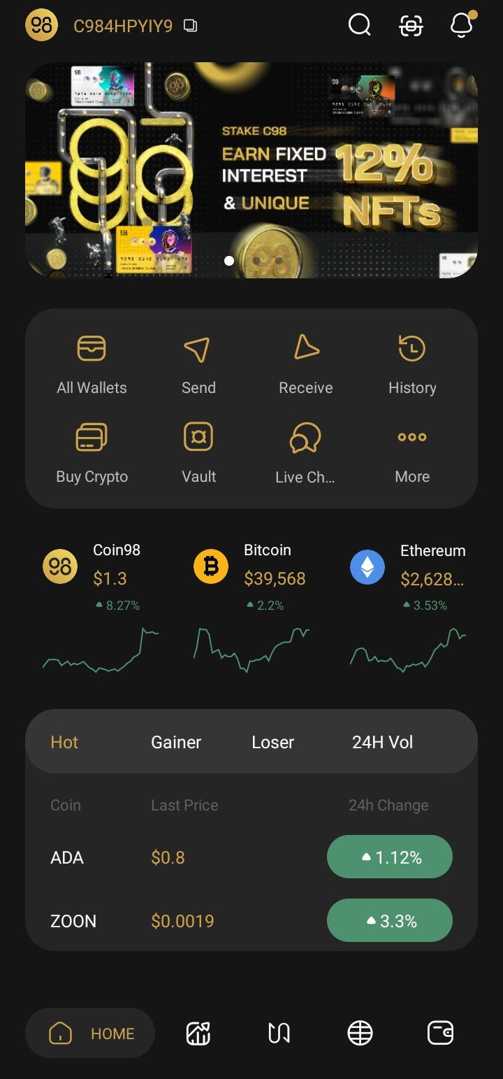 A deep Dive on The Coin98 Wallet; How to use Coin98 Wallet a Step-by-step  Guide | by Saffylisafi | Medium