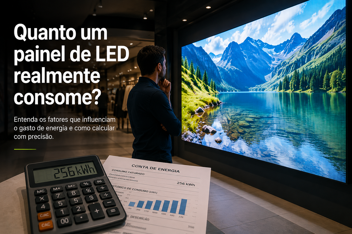 Como Calcular o Consumo de Energia de um Painel de LED