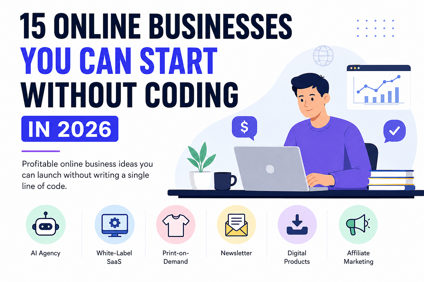 15 Online Businesses You Can Start Without Coding in 2026