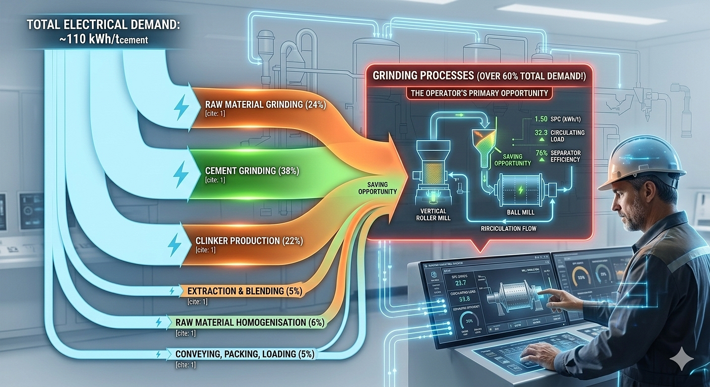 The Power is in the Operator’s Hands: Saving Megawatts in Grinding Processes