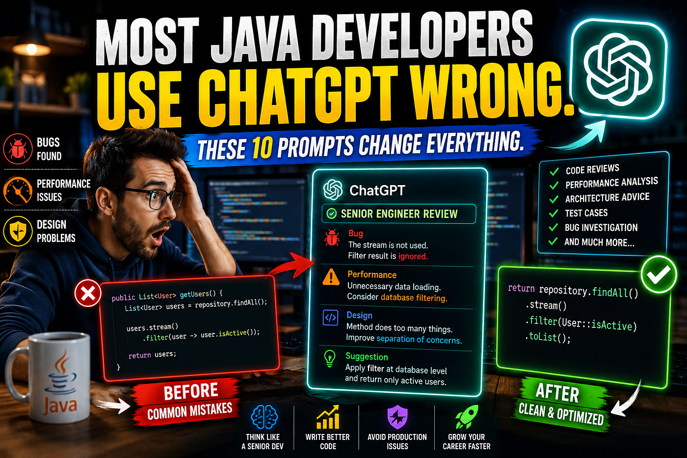 Most Java Developers Use ChatGPT Wrong. These 10 Prompts Change Everything.