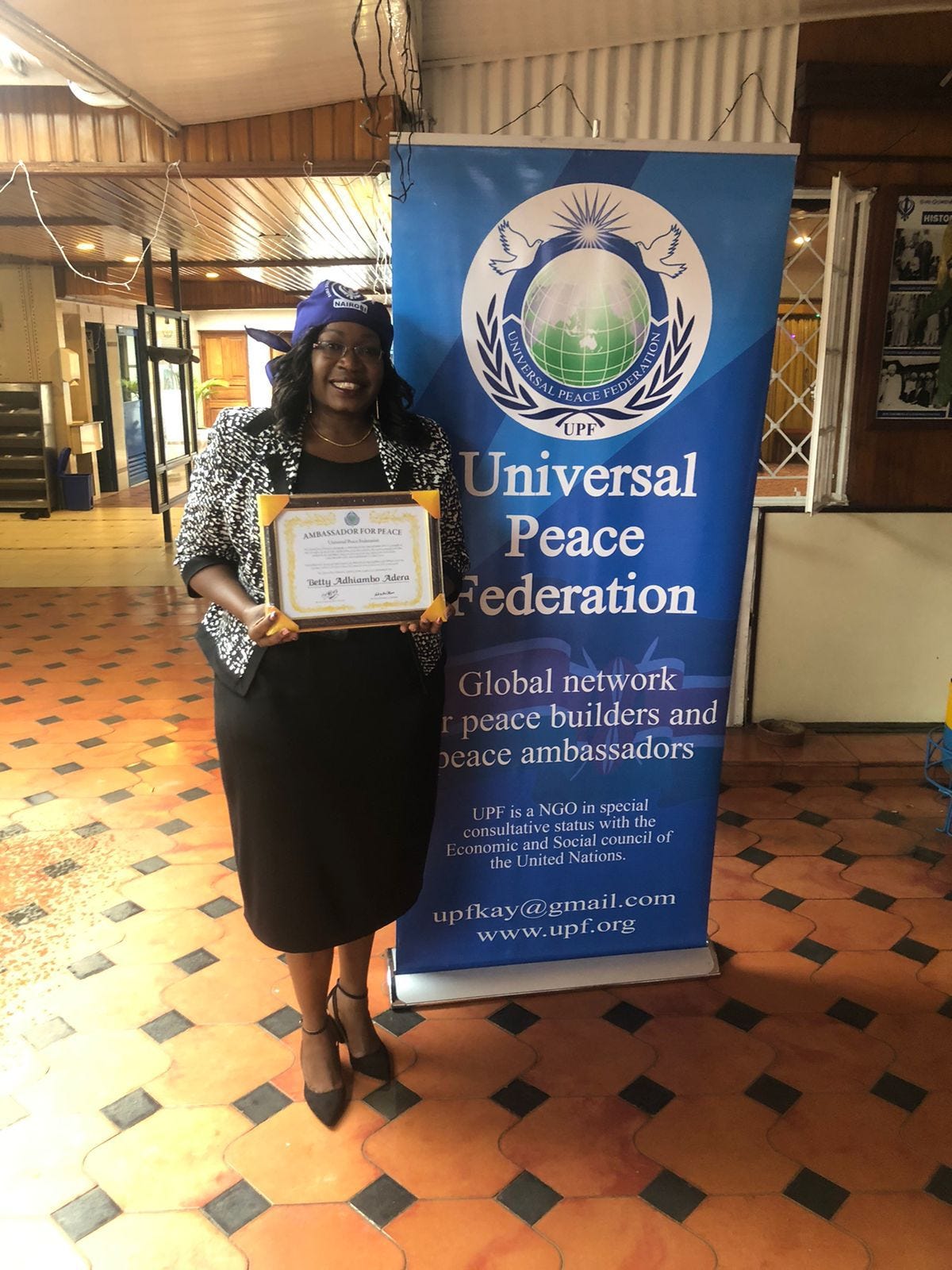 UNIVERSAL PEACE FEDERATION HONORS BETTY ADHIAMBO ADERA AS AMBASSADOR FOR  PEACE | by World News Today | Medium