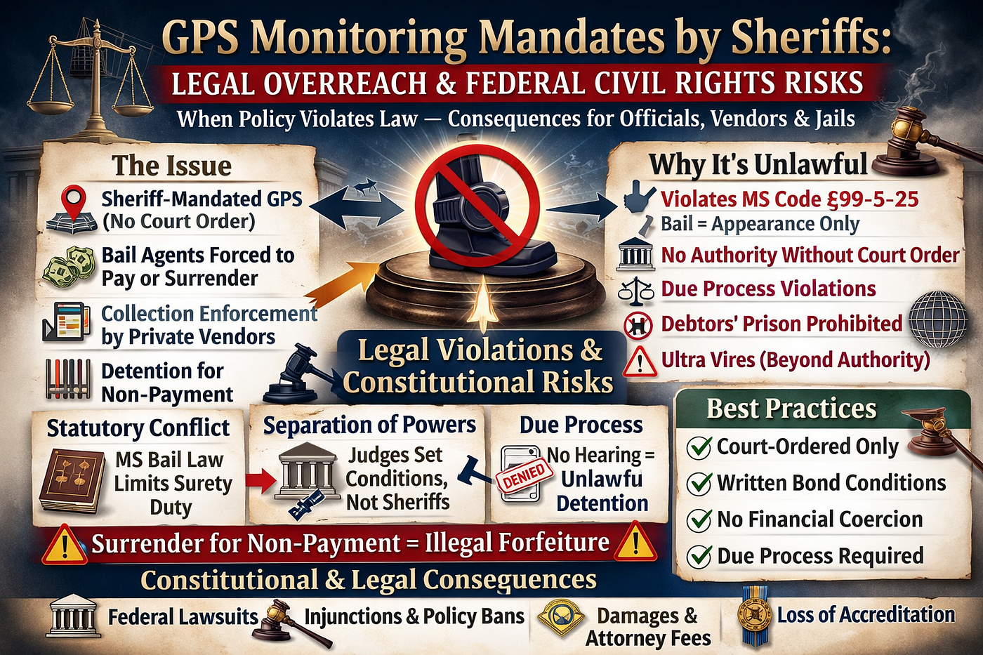 GPS Monitoring Mandates by Sheriffs:
Legal Overreach and the Road to Federal Civil Rights…