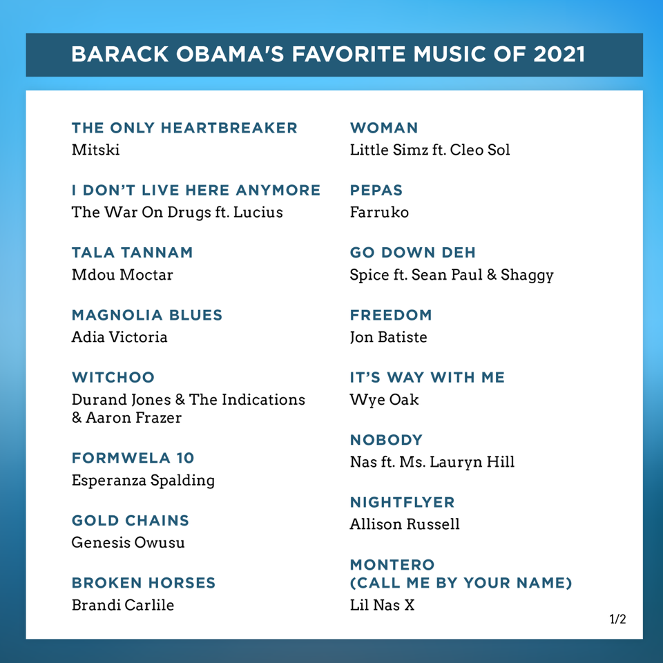 Here Are My Favorite Books, Movies, and Music of 2021, by Barack Obama