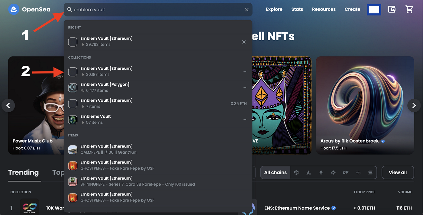 How to Purchase Bitcoin/Counterparty NFTs on OpenSea