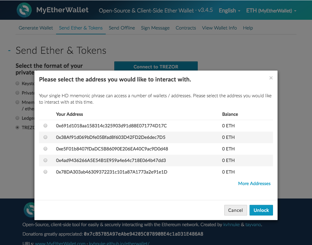 TREZOR Integration with MyEtherWallet | by SatoshiLabs | Trezor Blog