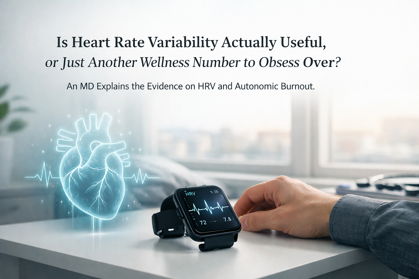 Heart Rate Variability (HRV) — a nuanced marker of stress and recovery. Its meaning depends on context, not just the number. Image concept and creation of the author with the help of copilot.