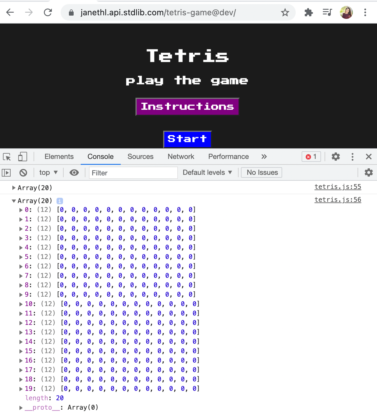 Build a Tetris game with HTML Canvas, CSS, and JavaScript on