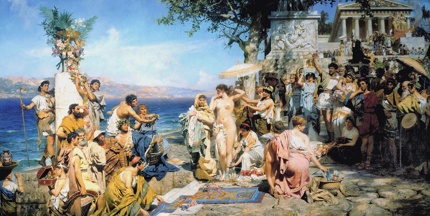 Phryne at the Poseidonia in Eleusis-1889