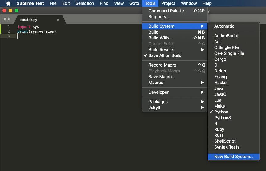 Run Python 3 on Sublime Text (Mac) | by Wafiq Syed | Towards Data Science