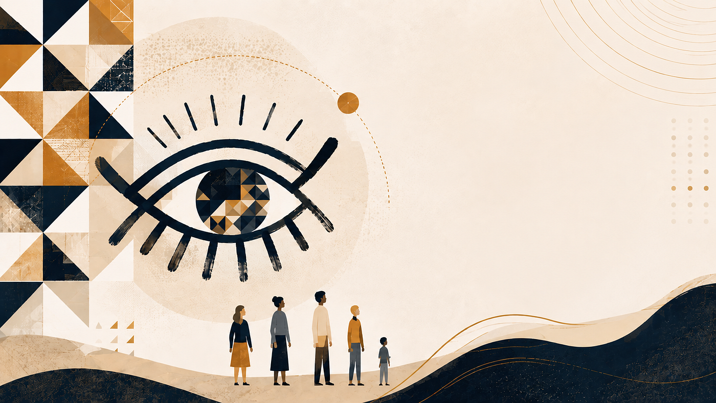 Imagem criada por IA usando dois adinkras base: Experiência e Discernimento