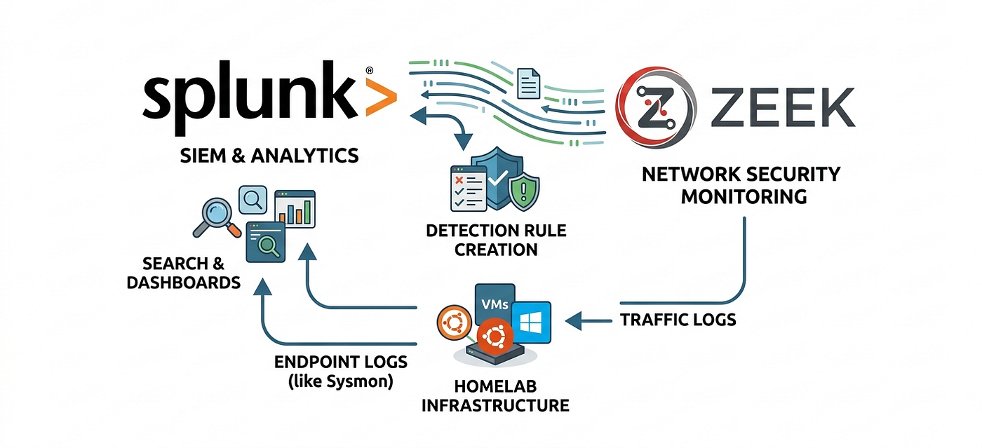 🔵 Building a Homelab SOC with Splunk & Zeek (Free Tier Setup)