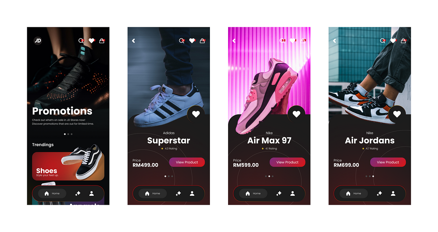 UI/UX Case Study, JD Sports — A Sports & Streetwear App, by Jayden Marsh