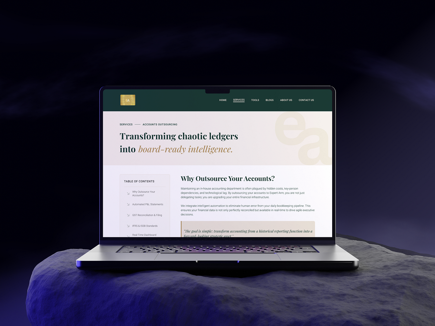 Designing Expert Arm: A Premium Fintech Website That Feels Like a Private Bank