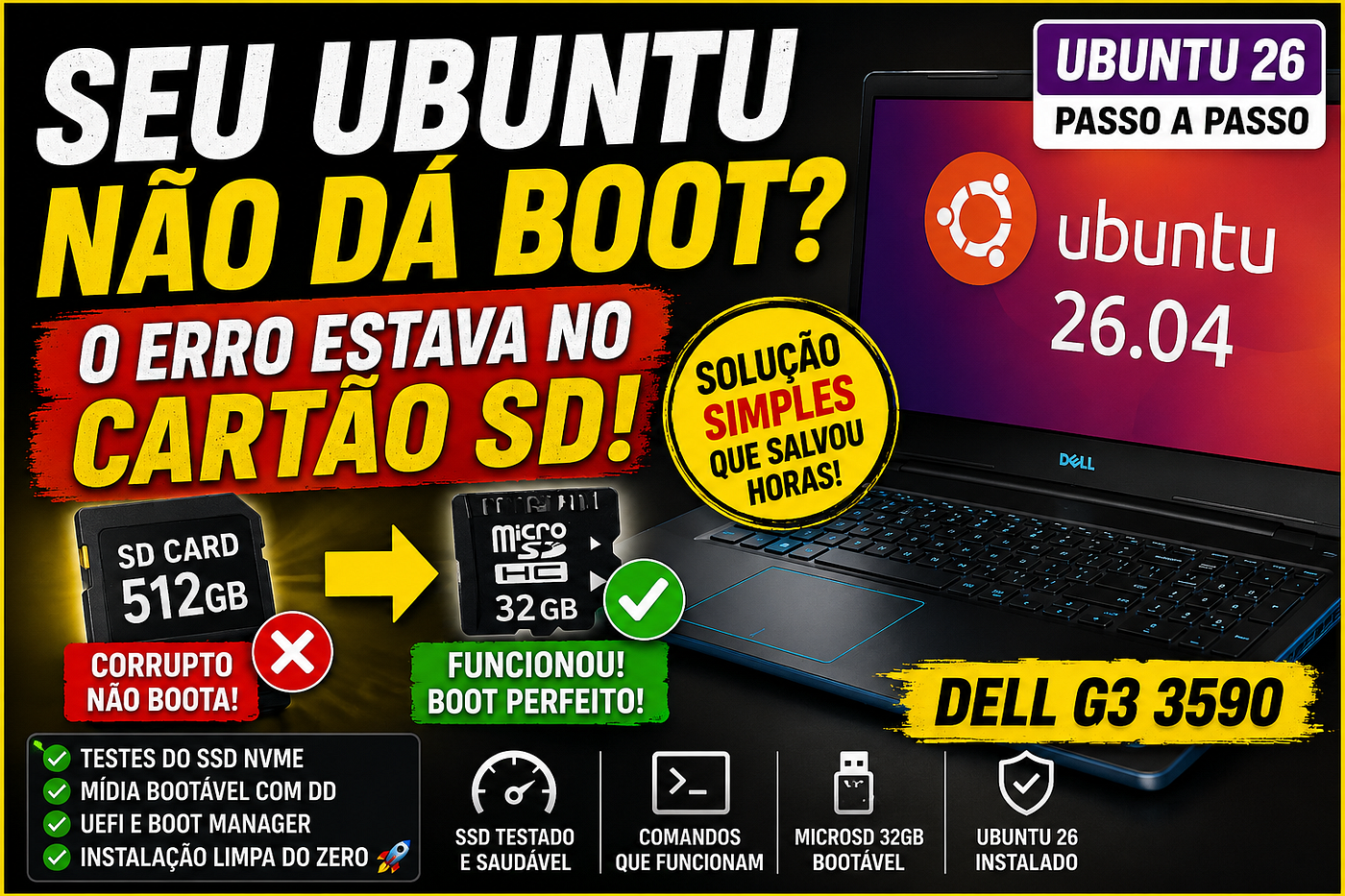 Seu Ubuntu Não Dá Boot? O Erro Estava no Cartão SD!