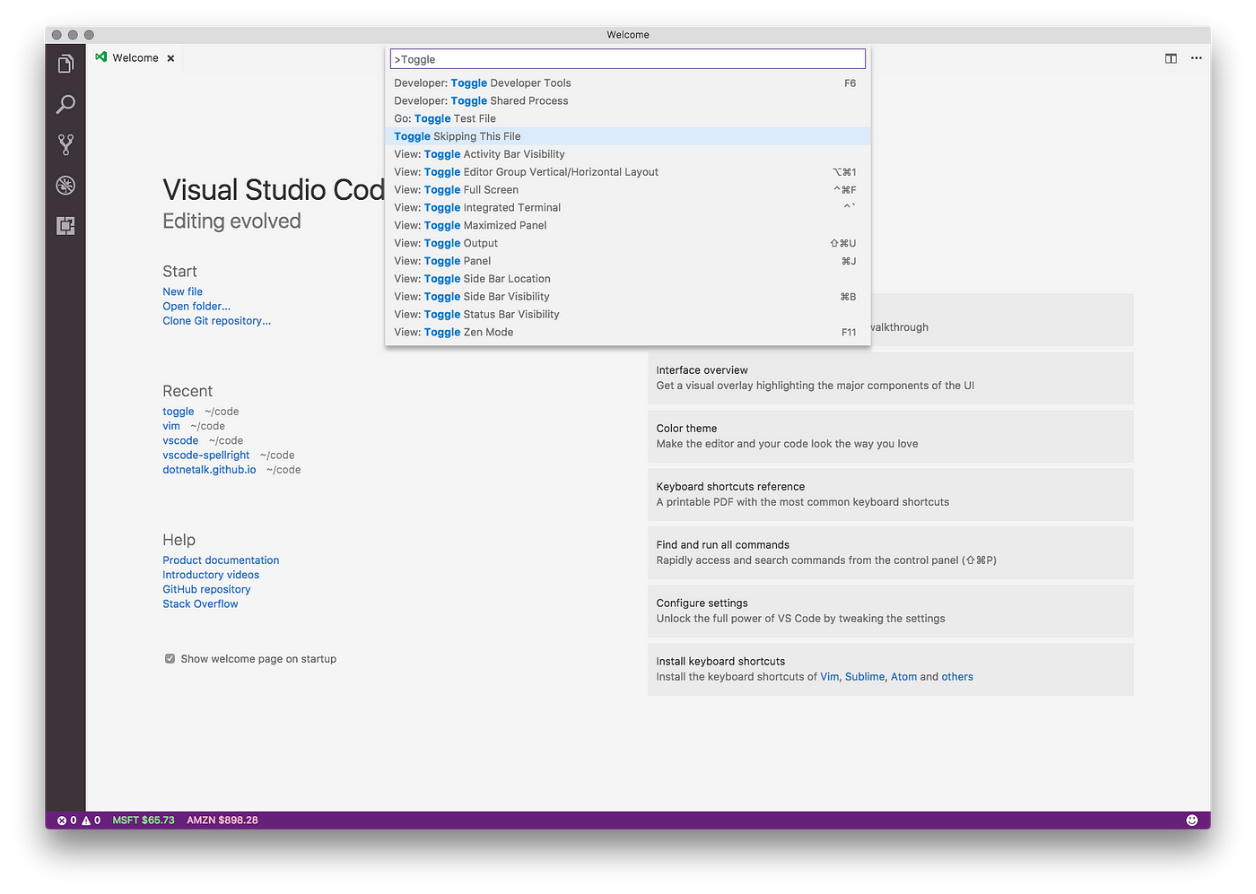 Toggle any setting in VS Code using keyboard shortcut arguments | by  rebornix | Hack Visual Studio Code | Medium