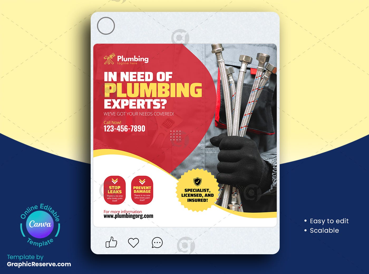 Plumbing Door Hanger (Canva Template)