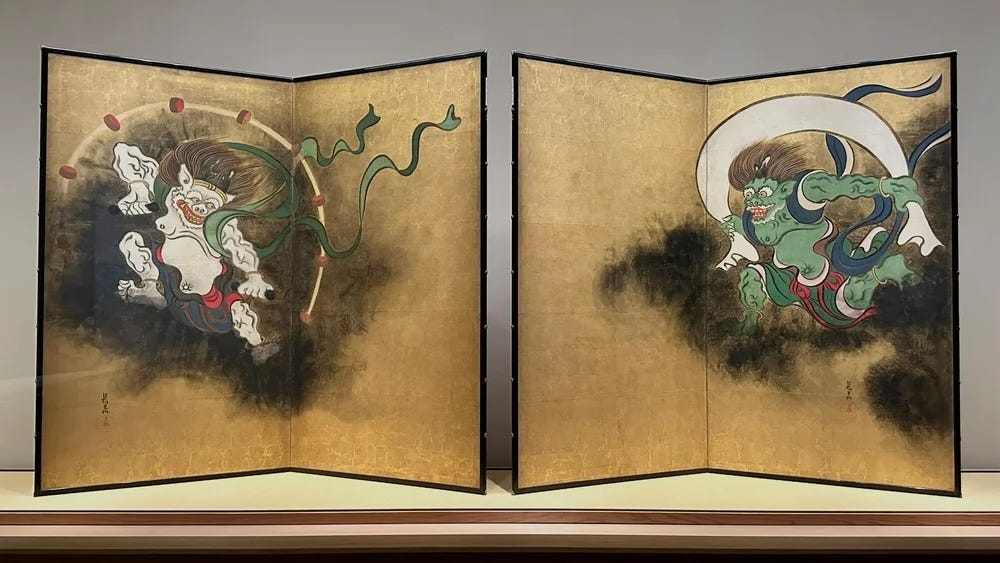 Wind God and Thunder God Screens: Why was it painted on a pair of