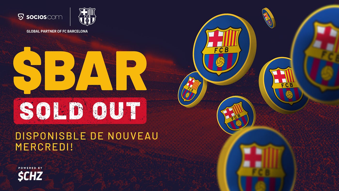 FC BARCELONA ($BAR) FAN TOKEN SELLS OUT IN LESS THAN TWO HOURS GENERATING  $1.3M | by Chiliz | Chiliz | Medium