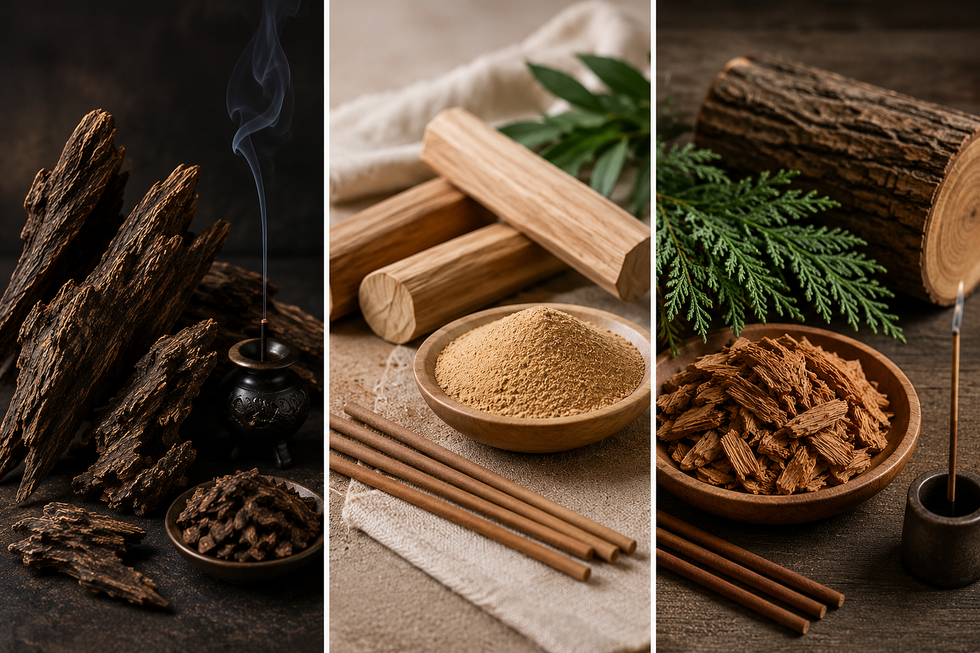 Agarwood, Sandalwood, and Cedar: The Three Woods Behind Most Incense