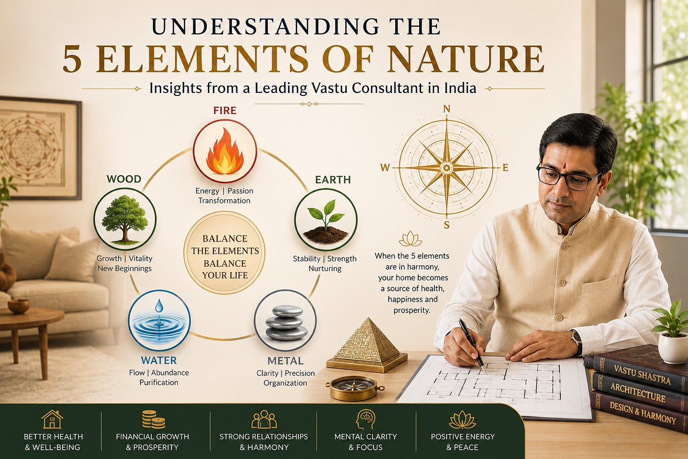 Understanding the 5 Elements of Nature: Insights from a Leading Vastu Consultant in India