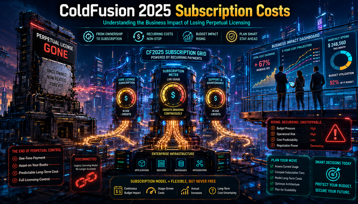 Perpetual License Gone: What ColdFusion 2025’s Subscription Model Costs Your Business