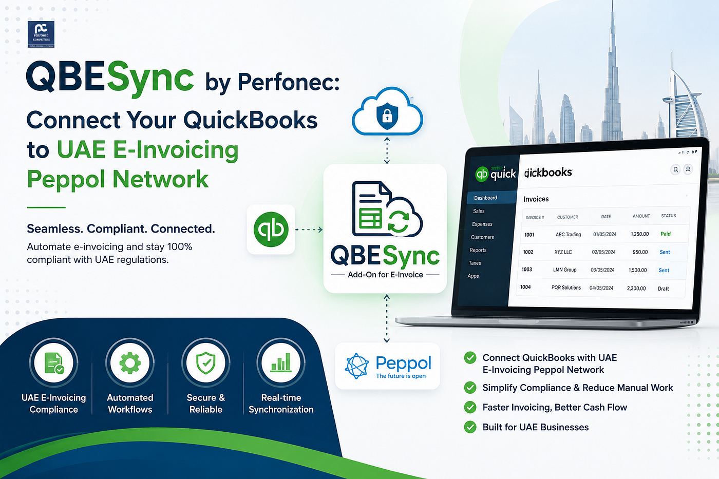 QBESync by Perfonec: Connect Your QuickBooks to UAE E-Invoicing Peppol Network