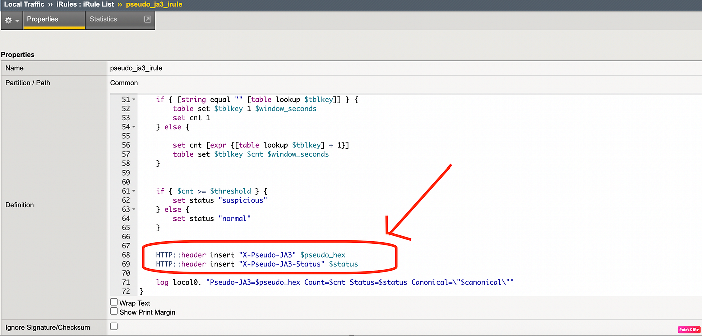 Generate a pseudo-JA3 on F5 with an iRule and trigger an ASM attack signature