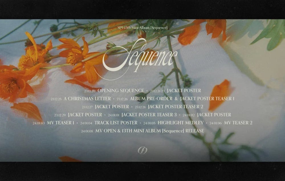 SF9 Unveils Teaser Timeline for Their 13th Mini Album 'Sequence