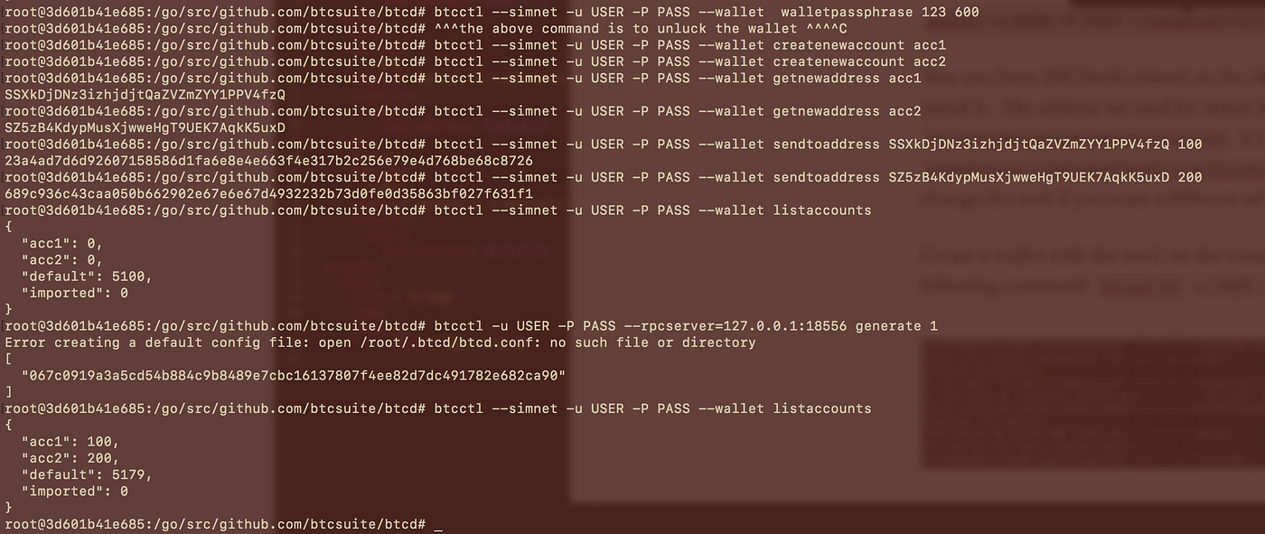 How to use docker to setup multiple bitcoin test nodes on your own MAC?  (Phase II — btcd) | by Totaloutput | Medium