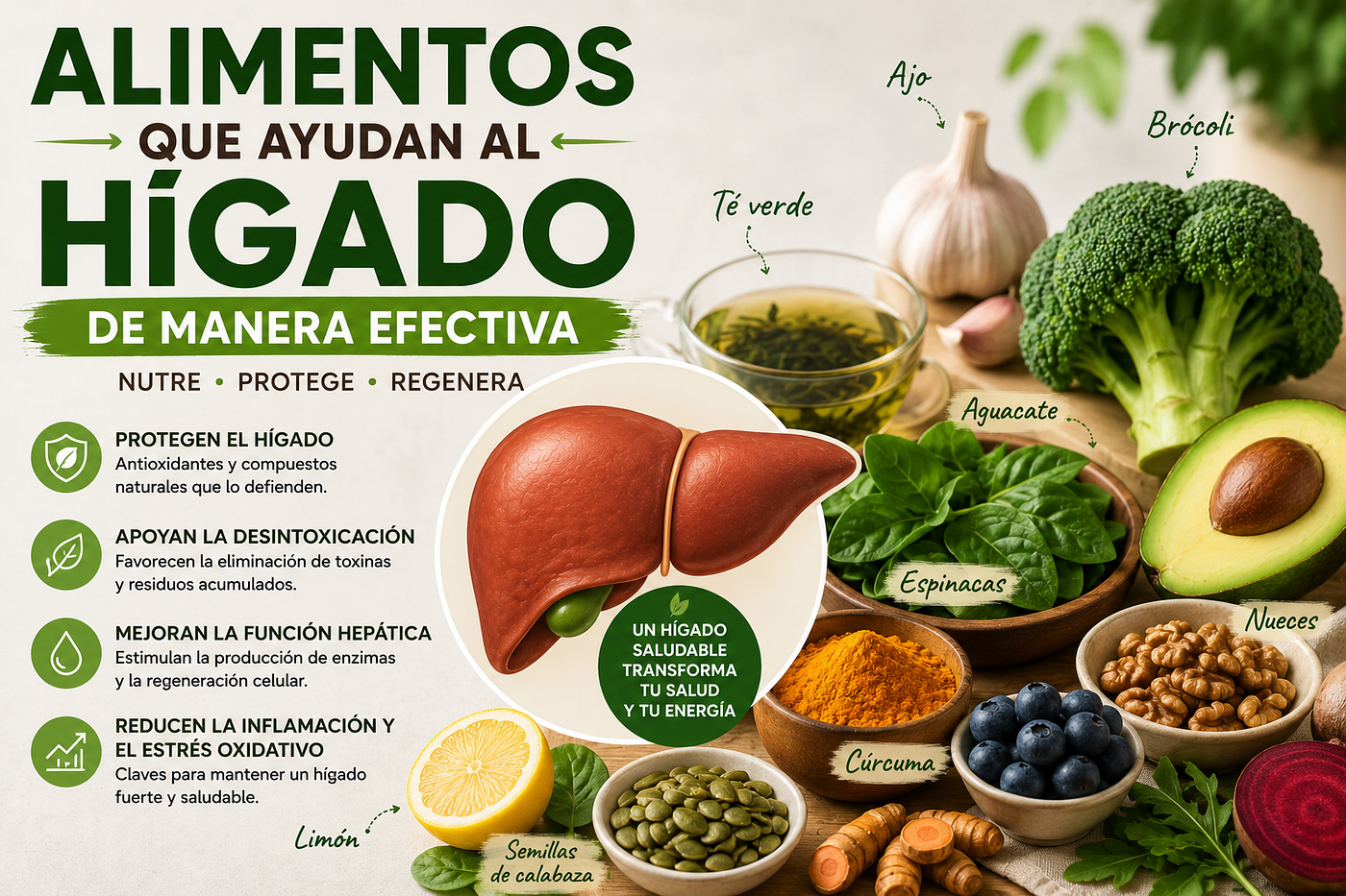 Alimentos que ayudan al hígado de manera efectiva