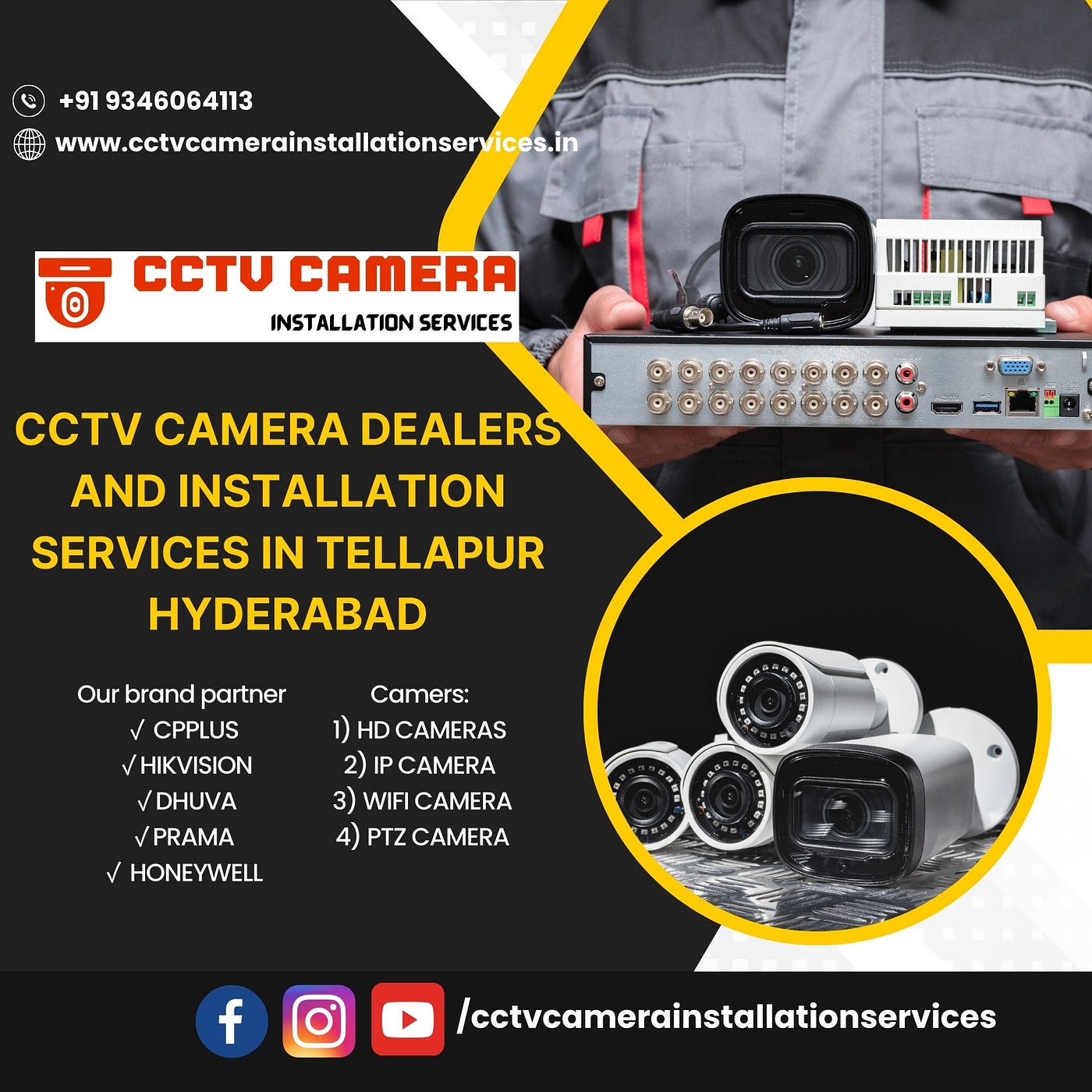 CCTV Camera Dealers And Installation Services in Tellapur