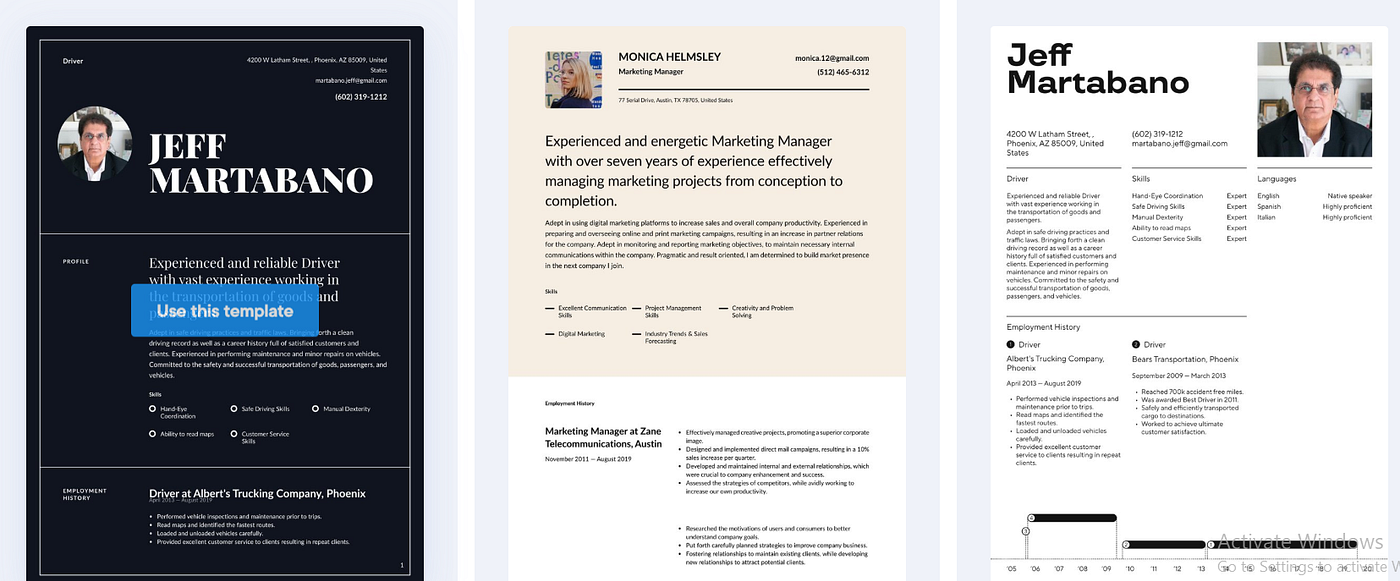 Photo attaching Style in a Resume