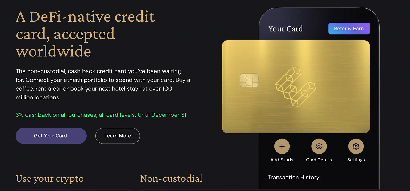 Ether.Fi Crypto Card. Unlock rewards for spending | by Przemek Chojecki |  Medium