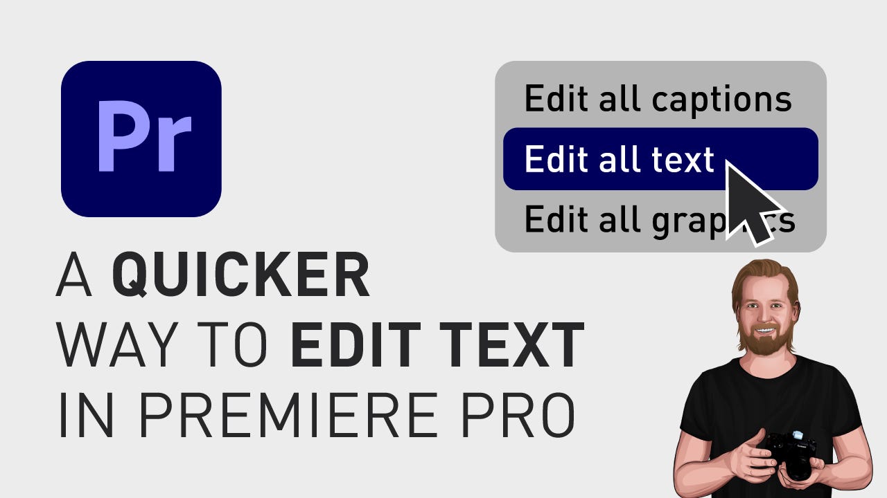A quicker way to edit text in Premiere Pro | by David Lindgren | Oct, 2023  | Medium
