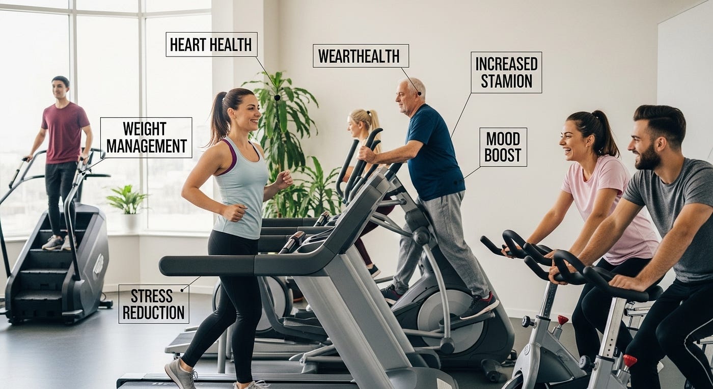What are the benefits of using a cardio machine?