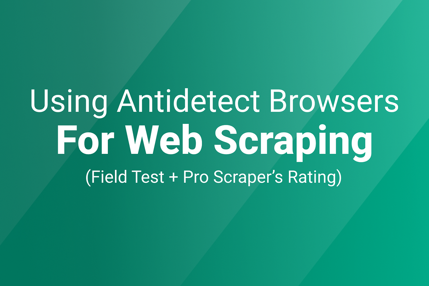 The leading antidetect browser for web scraping and multi-accounting