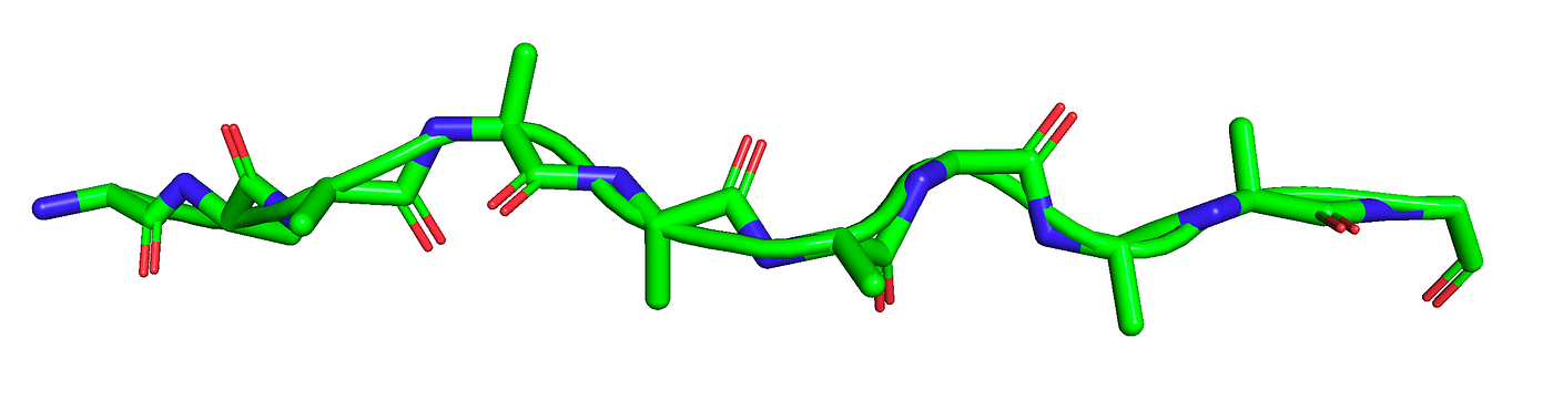 A sample output of the chignolin test sequence: GYDPETGTWG